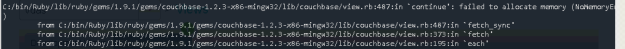 Couchbase Ruby Client View Error